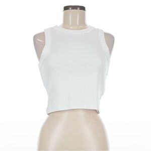 Madewell White Sleeveless Crop Top